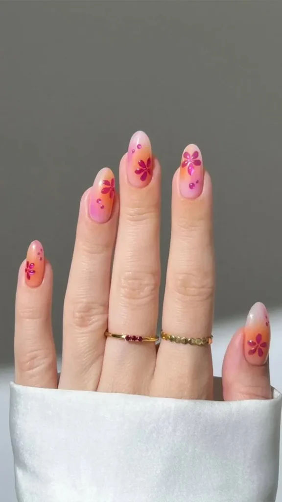 Tropical Floral Nail