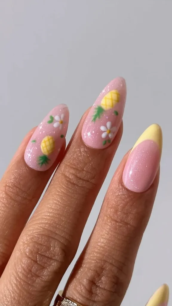 Pineapple French Tips Nail