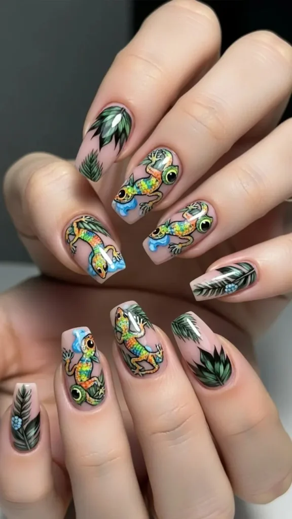 Tropical Gecko Nail