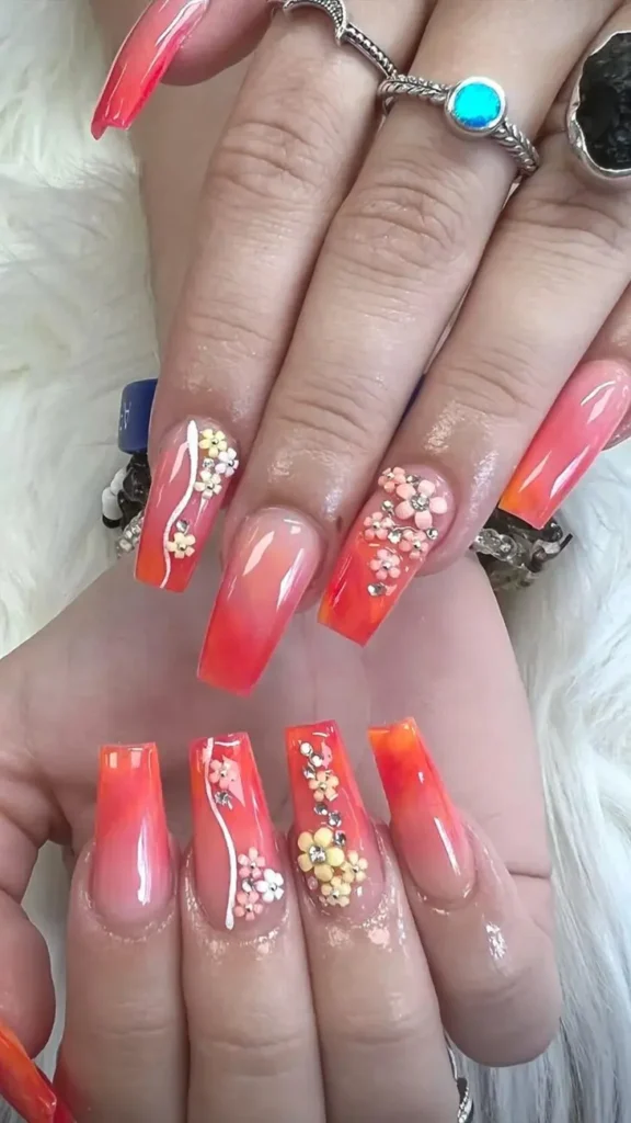 Tropical Marble Nail