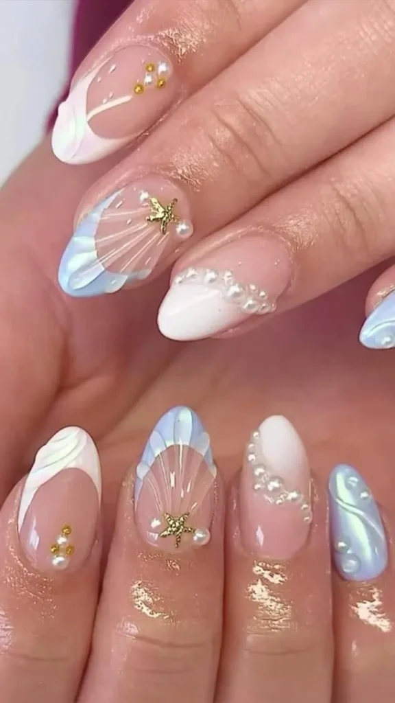 Seashell Chrome Nails
Cute Summer Nails Acrylics