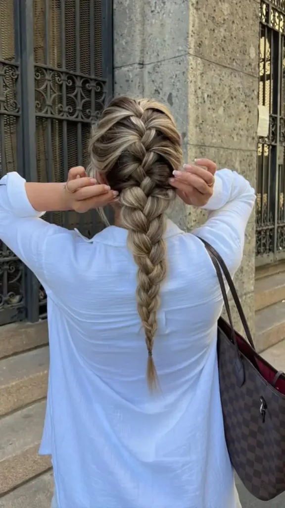 Backward French Braid with Curls