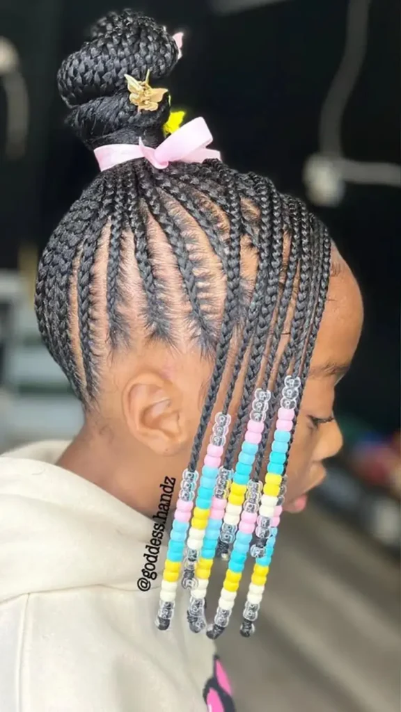 Double Braided Top Knot Dance Hairstyle