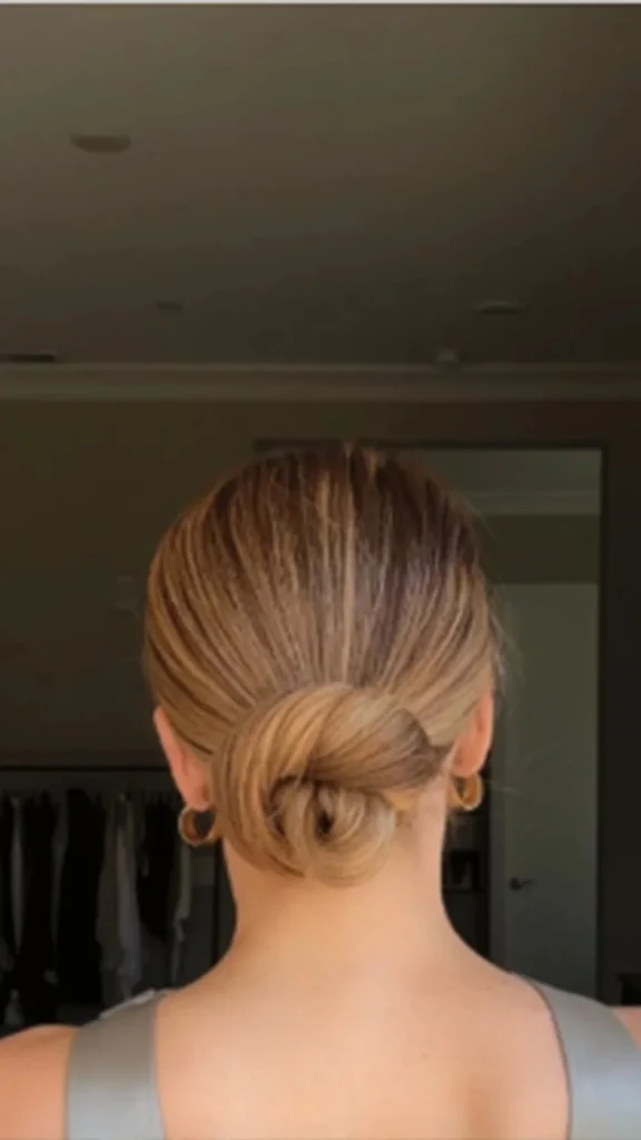 Double Twist Low Bun dance hairstyle