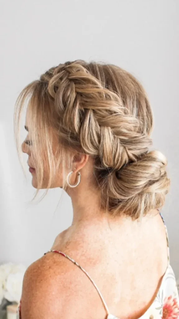 Fishtail Braid into Low Bun Dance Hairstyle
