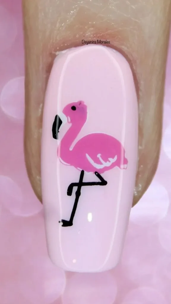 Flamingo Nails Summer Vacation Nail