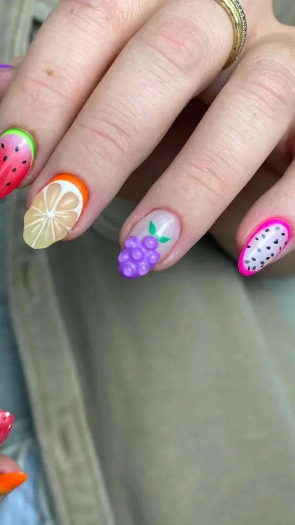 Fruit-Inspired Nails Summer Vacation Nail