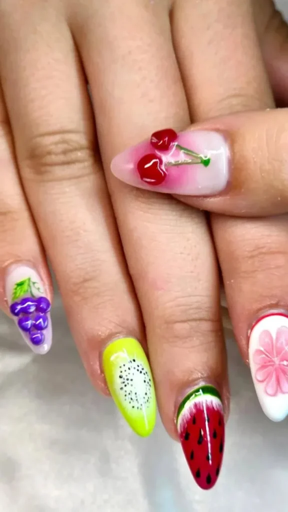 Fruit Mix Mani Tropical Summer Nail