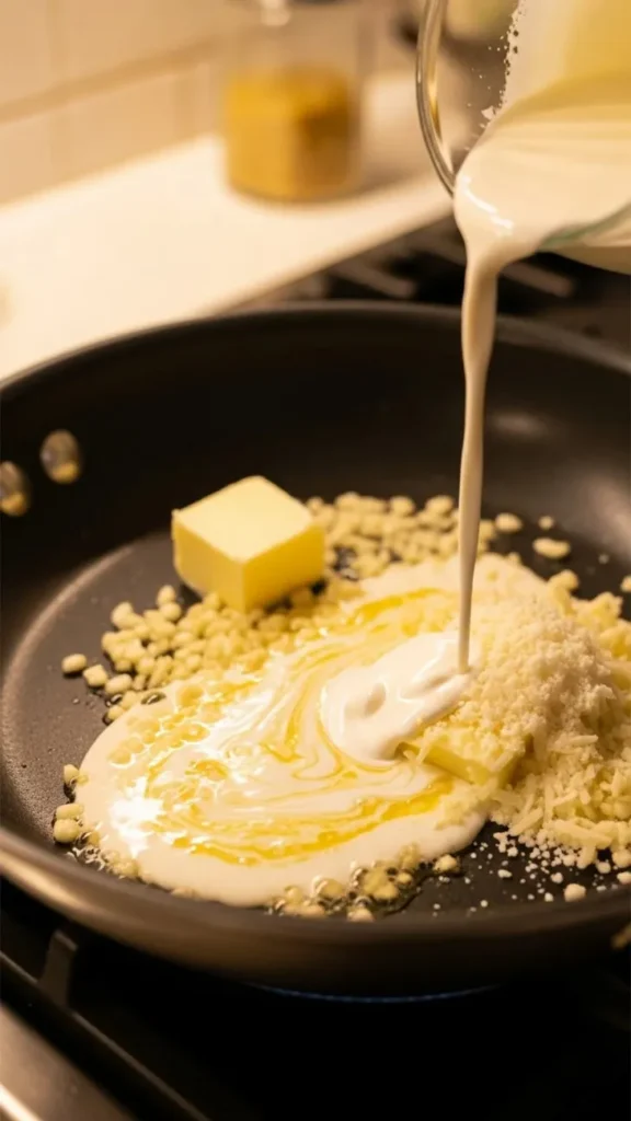 Combine Chicken, Pasta, and Sauce