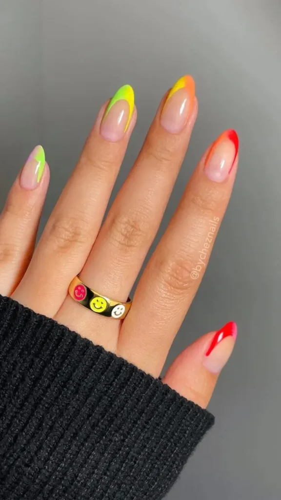 Neon French Tips Nail