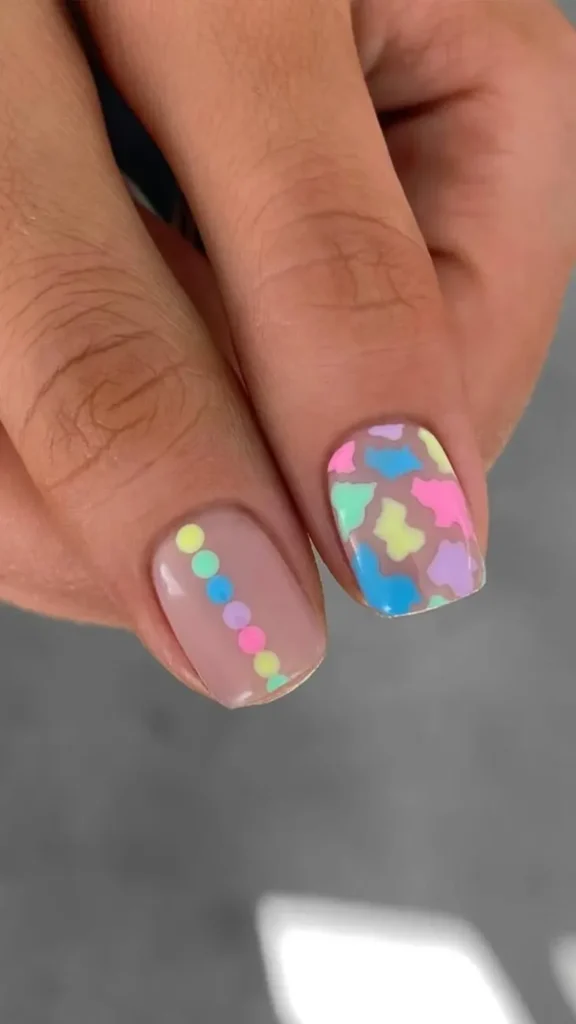 Neon Pastel Mix Nail