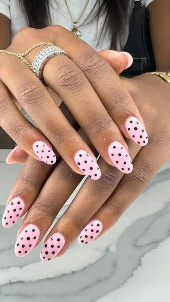 Neon Polka Dots Nail