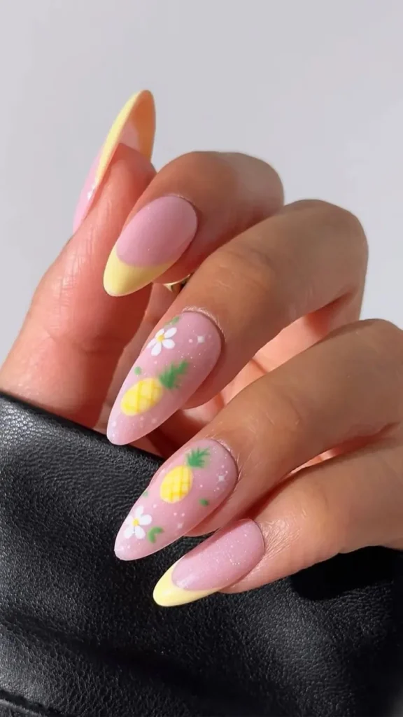 Pineapple Pop Art Tropical Summer Nail