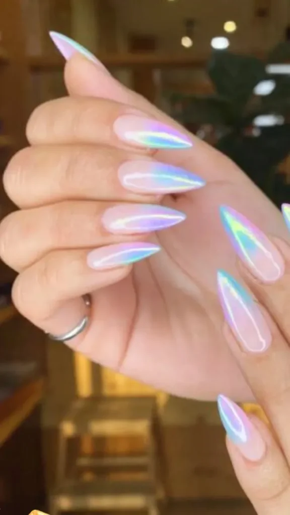 Seashell Shine Chrome Tropical Summer Nail