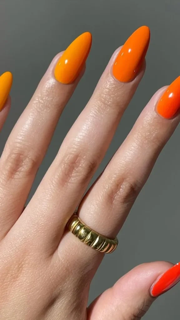 Sunset Gradient Nails Summer Vacation Nail