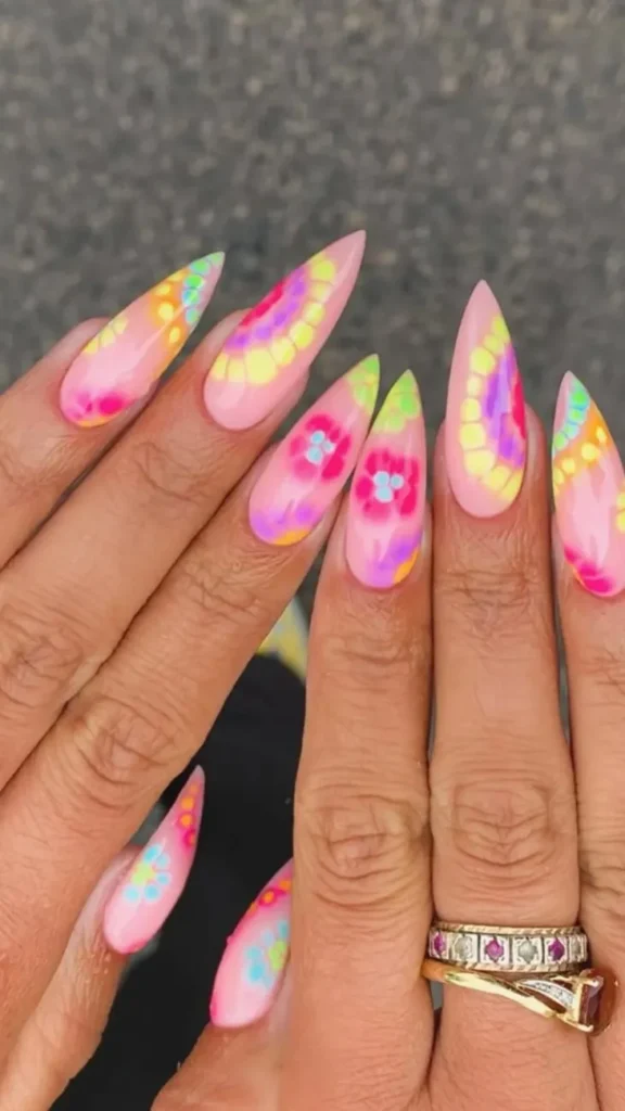 Tie-Dye Vacation Nails Summer Vacation Nails