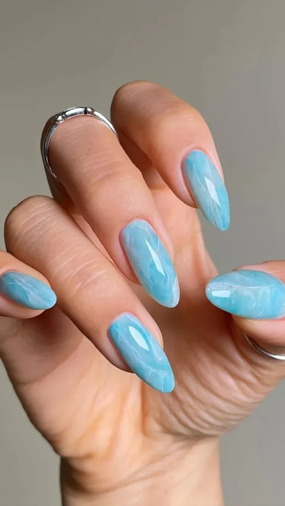 Turquoise Stone Texture Tropical Summer Nail