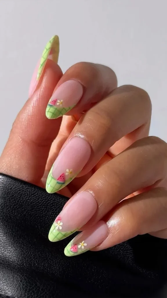 Watermelon Summer VAcation Nails