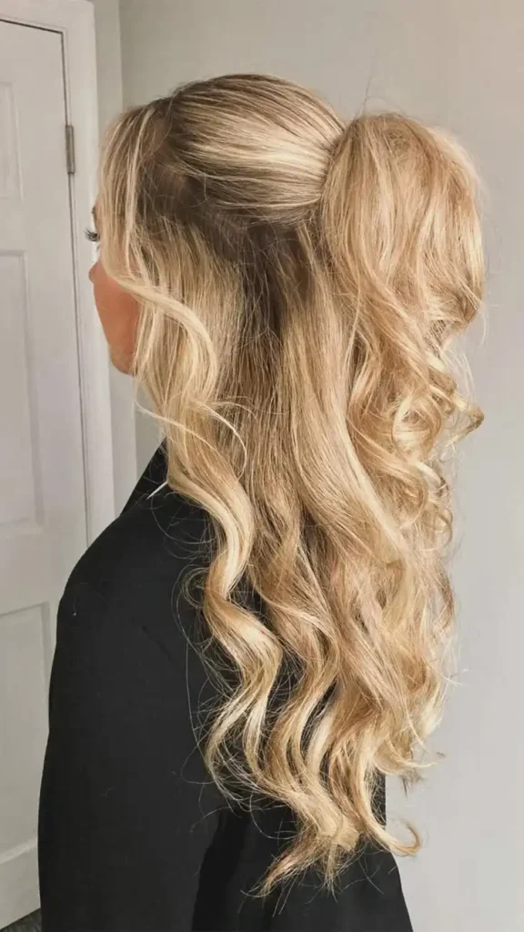 Wavy Half-Up, Half-Down Hairstyle Dance HAirstyle