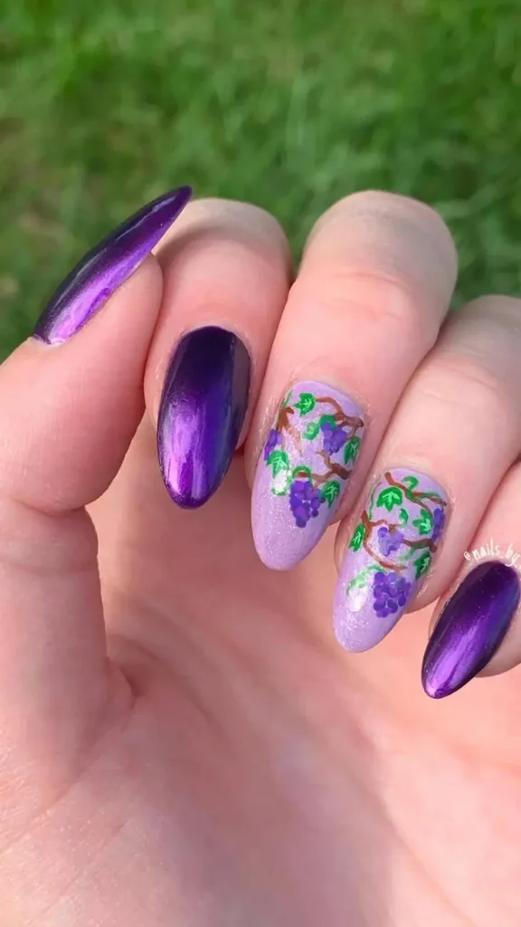 Summer Pastel Grape Cluster Nails