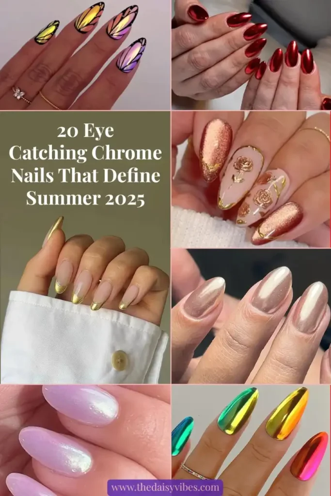 Eye-Catching Summer Chrome Nails