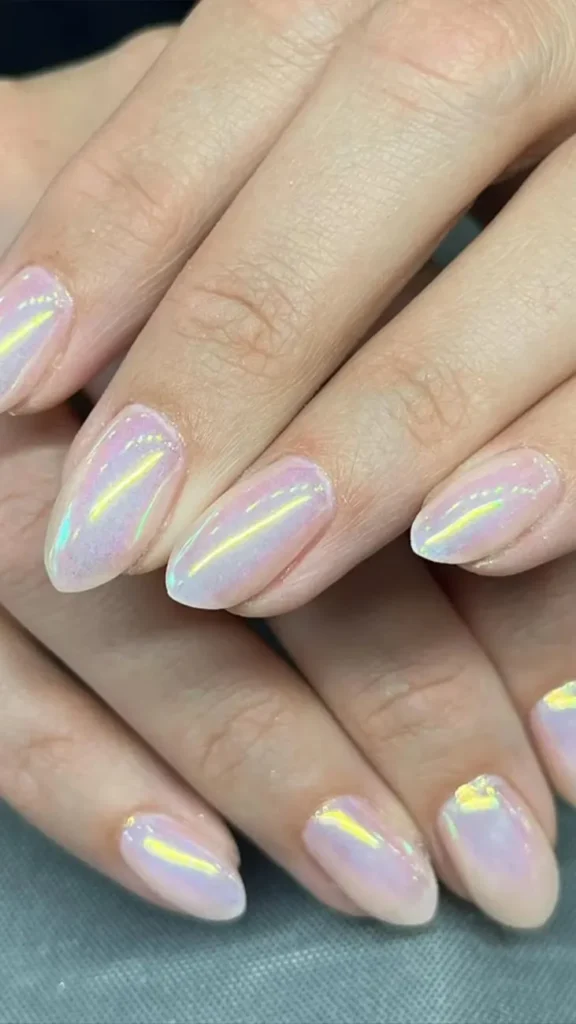 Summer Opal Chrome Nails