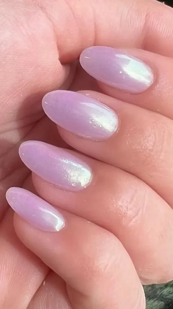 Summer Lavender Mist Chrome Nails
