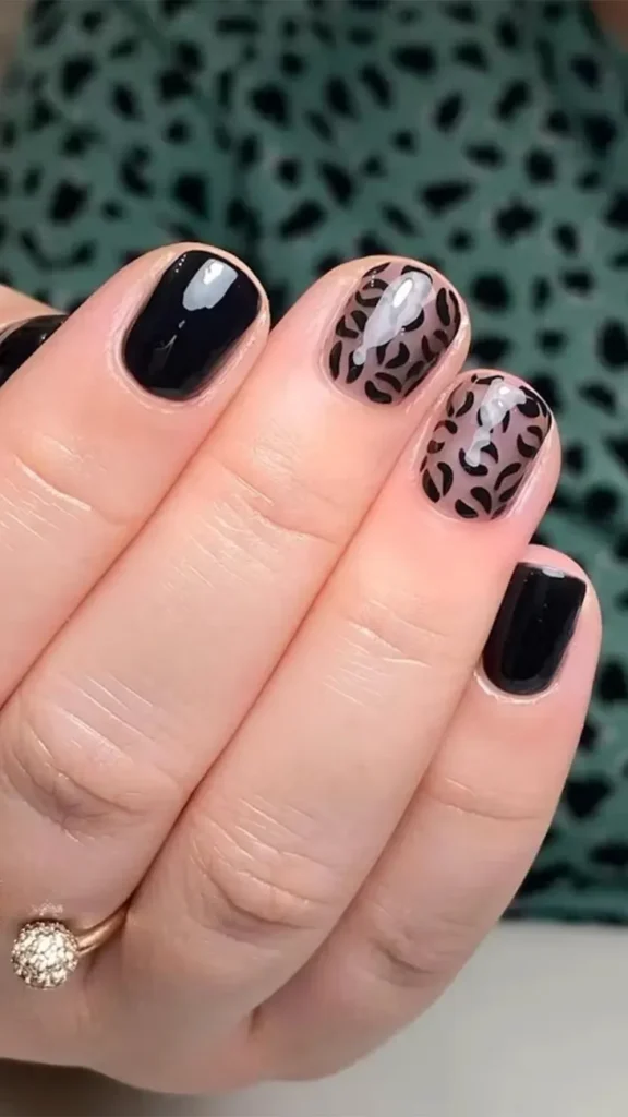 Animal Print Squoval Nails