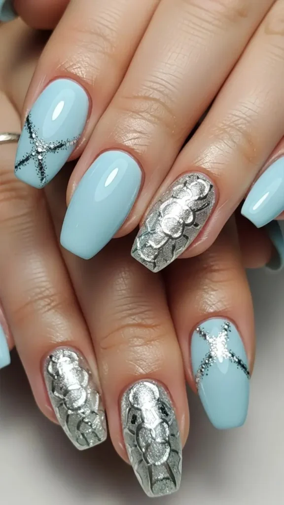 Baby Blue with Silver Accents