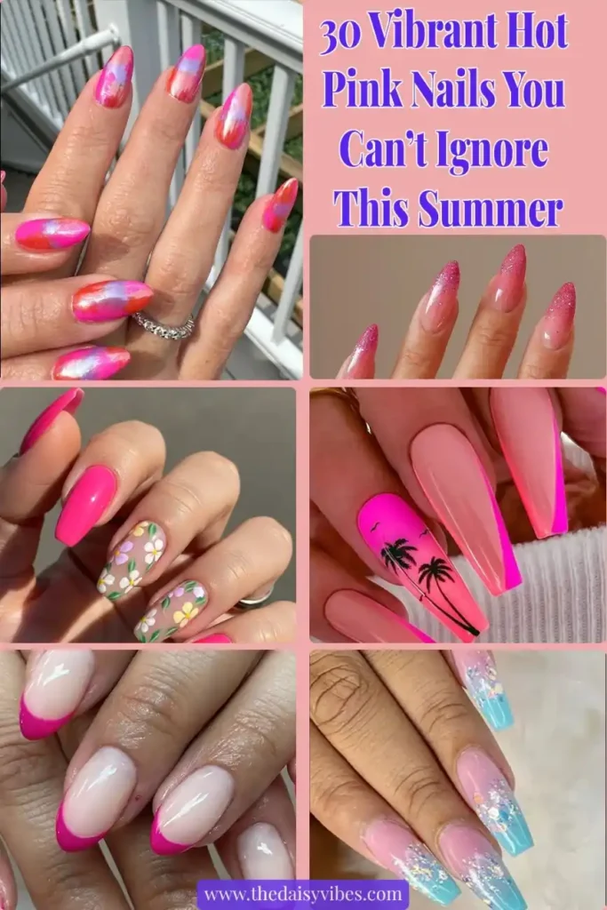 Hot Pink Summer Nails