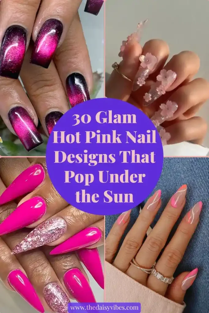 Hot Pink Summer Nails