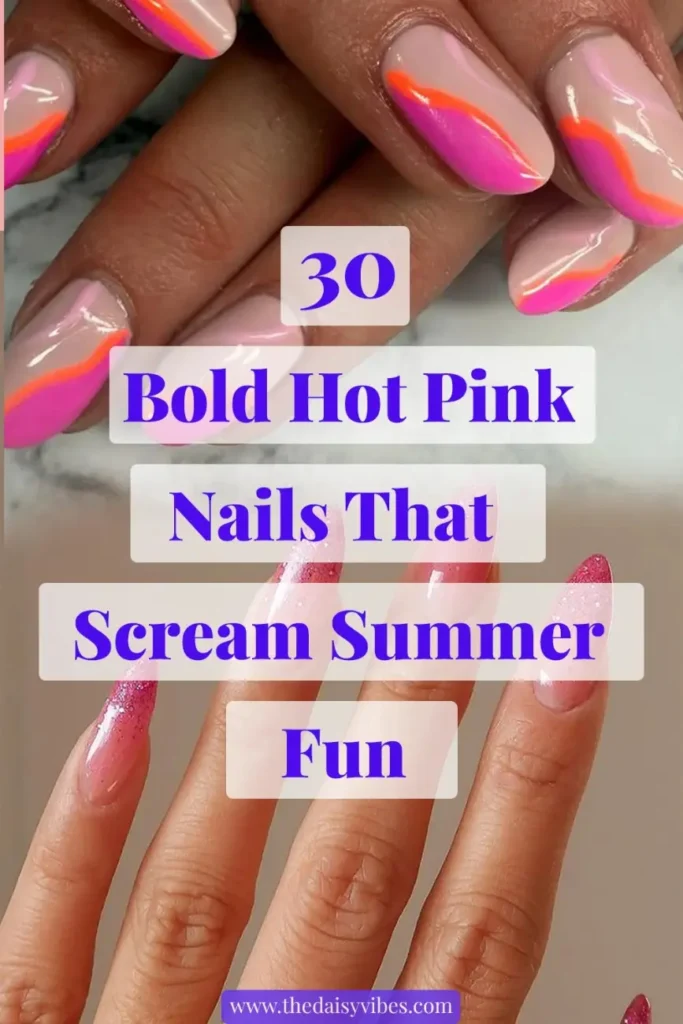 Hot Pink Summer Nails