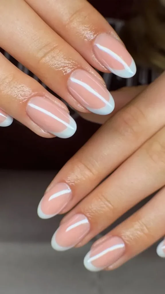 Icy Chrome Summer French Tip Nail