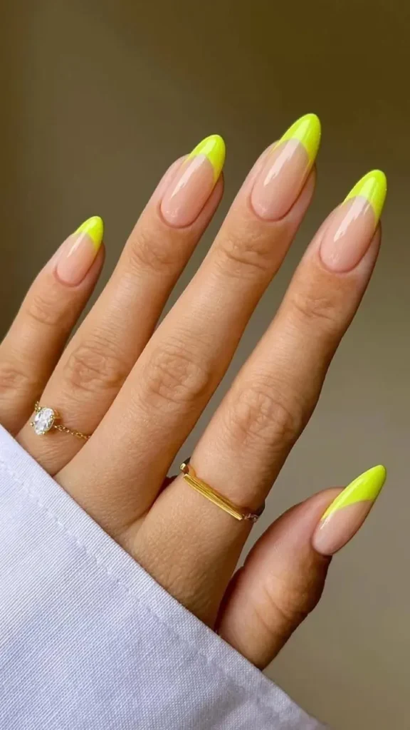 Neon Yellow Summer French Tip Nail