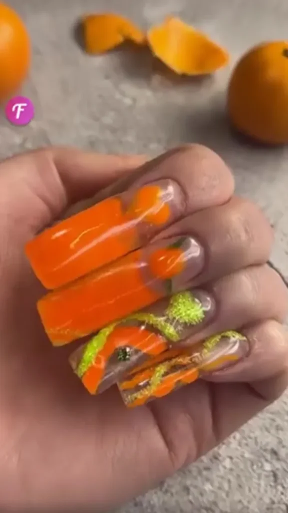 Orange Peel Chic Fruit Nail