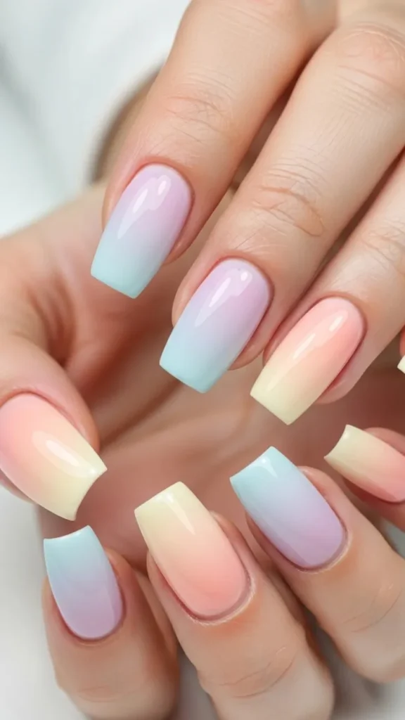 Pastel Ombre Squoval Style