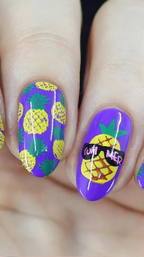 Pineapple Party Fruit Nails