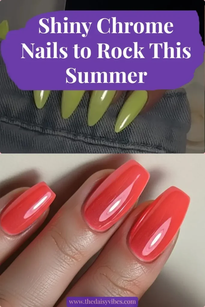 Shiny Summer Chrome Nails to Rock