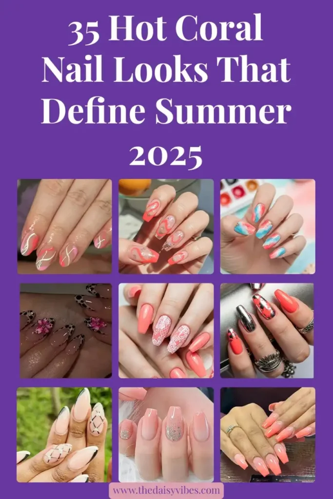 Summer Coral Nails