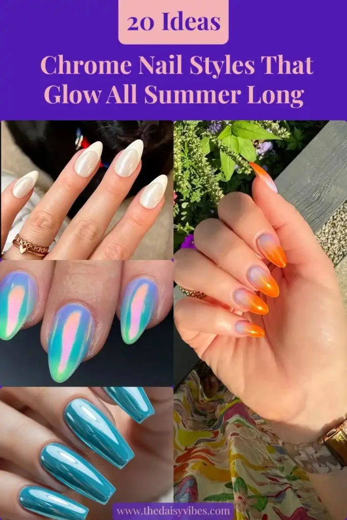 Stylish Summer Chrome Nails
